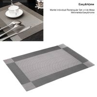 Mantel individual Rectangular Set x 4 de Mesa Minimalista Easy&Home Gris