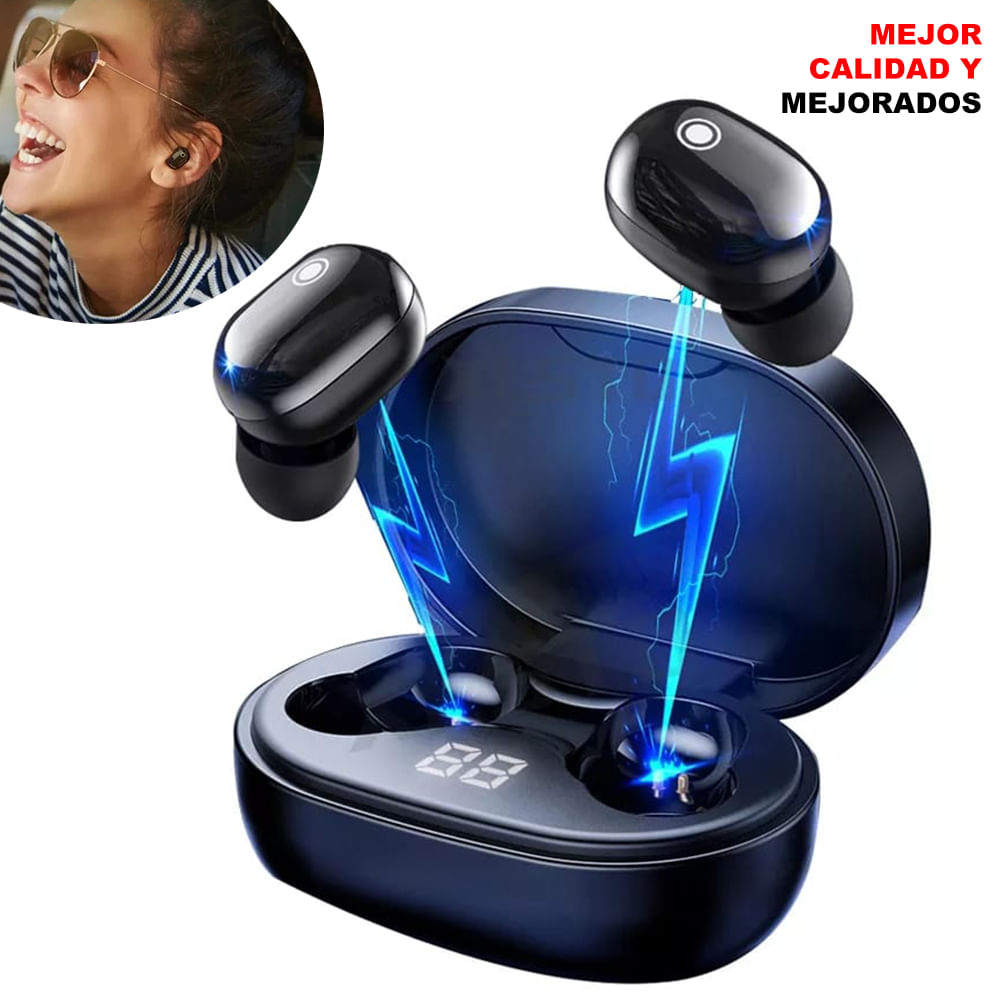 Audífonos Inalámbrico Bluetooth TWS E6S Mejorado Plus Música AU240008 Negro Audífonos Inalámbrico Bluetooth TWS E6S Mejorado Plus Música AU240008 Negro