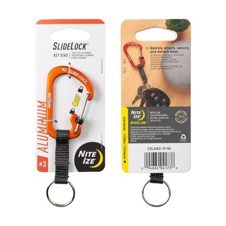 Llavero Mosquetón de Aluminio SlideLock Key Ring Color Naranja