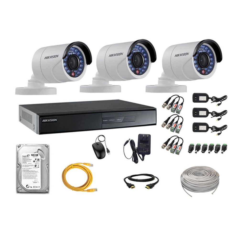 Kit 3 Cámaras de Seguridad Exterior Hikvision Hd 720P P2p