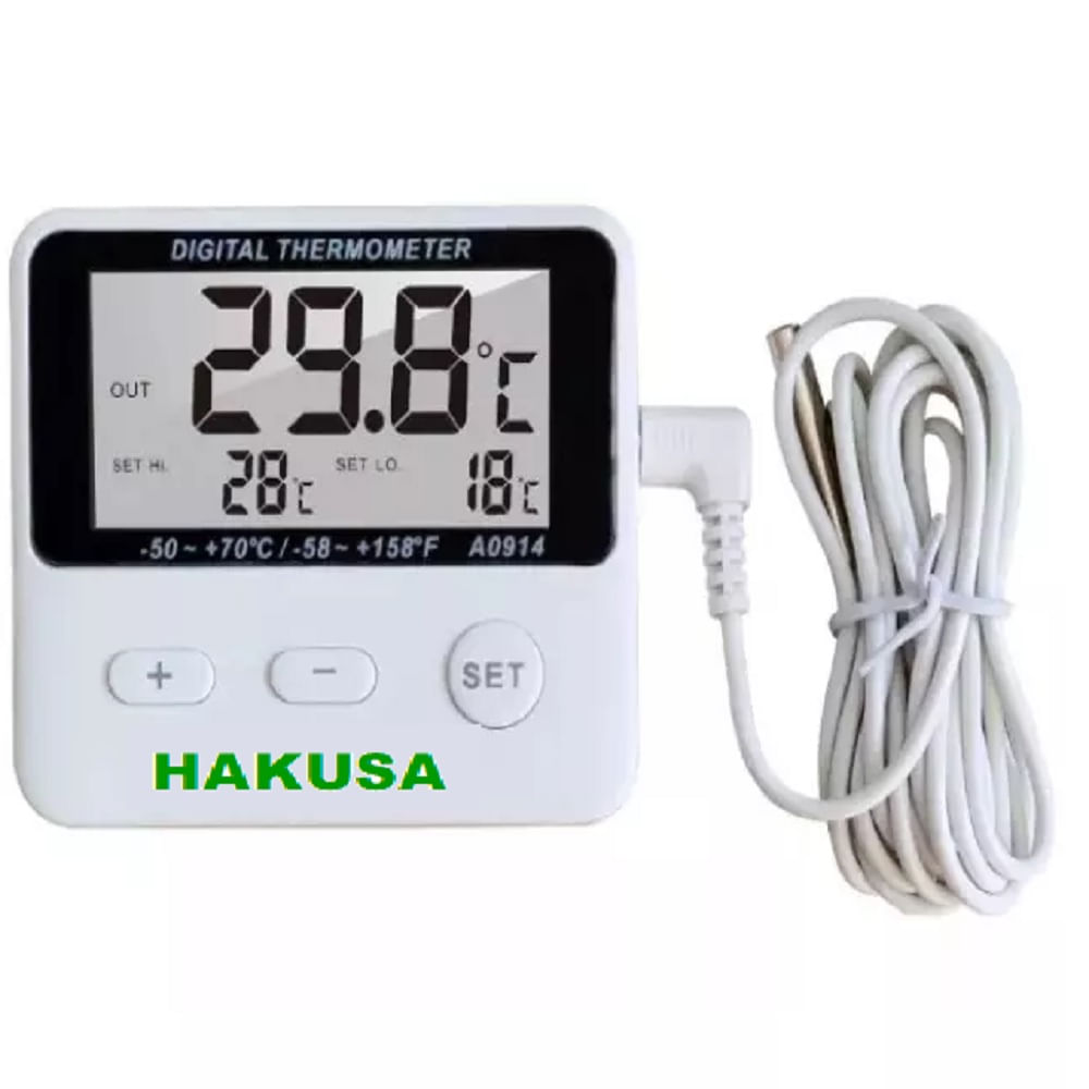 Termómetro Para Congeladora Interior/Exterior Cable Removible Con Alarma Hakusa Hks-a0914