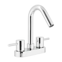 Mezcladora para Lavatorio Bimando Trebol Memphis 4"" Baja Plata Cromado