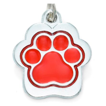 Placa de Identificación para Perros Huella Rainbow Rojo Pequeño Placa de Identificación para Perros Huella Rainbow Rojo Pequeño