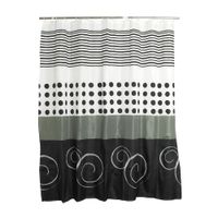 Cortina de Baño con Aros Orange 180x180cm Poly Arroba Gris