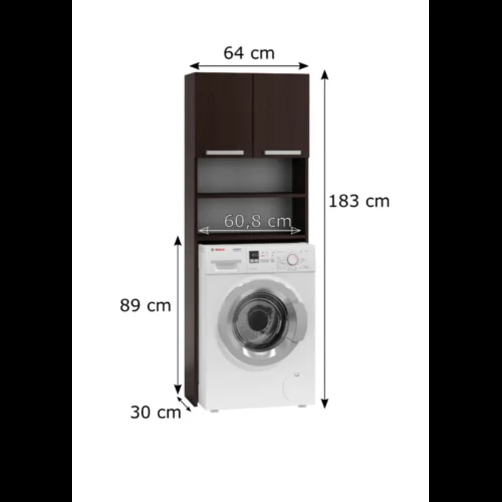Mueble Organizador para Lavadora Alto 183cm Marrón