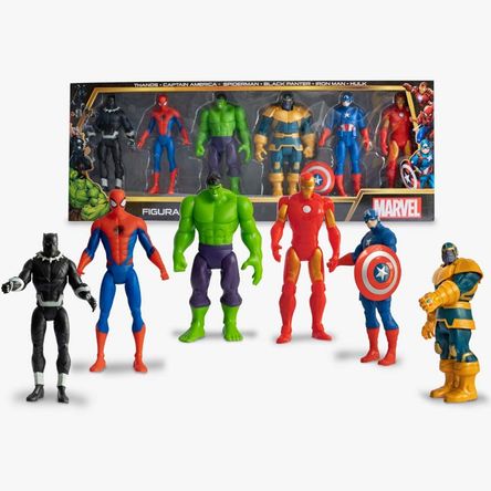 Set De Figuras Marvel Articulables Y De Jebe Avengers - Promart