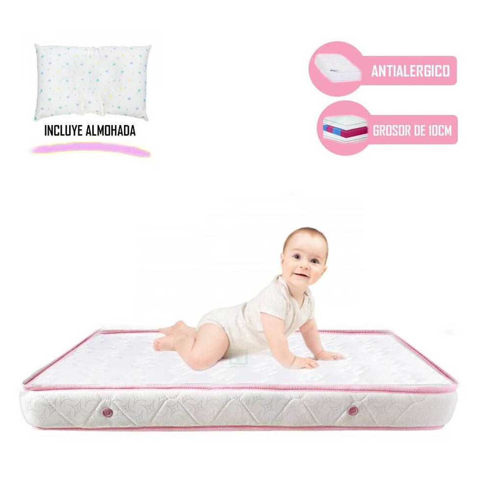 Colchón de Bebe Lifestyle para Cunas Pack and Play de 4"" Rosado