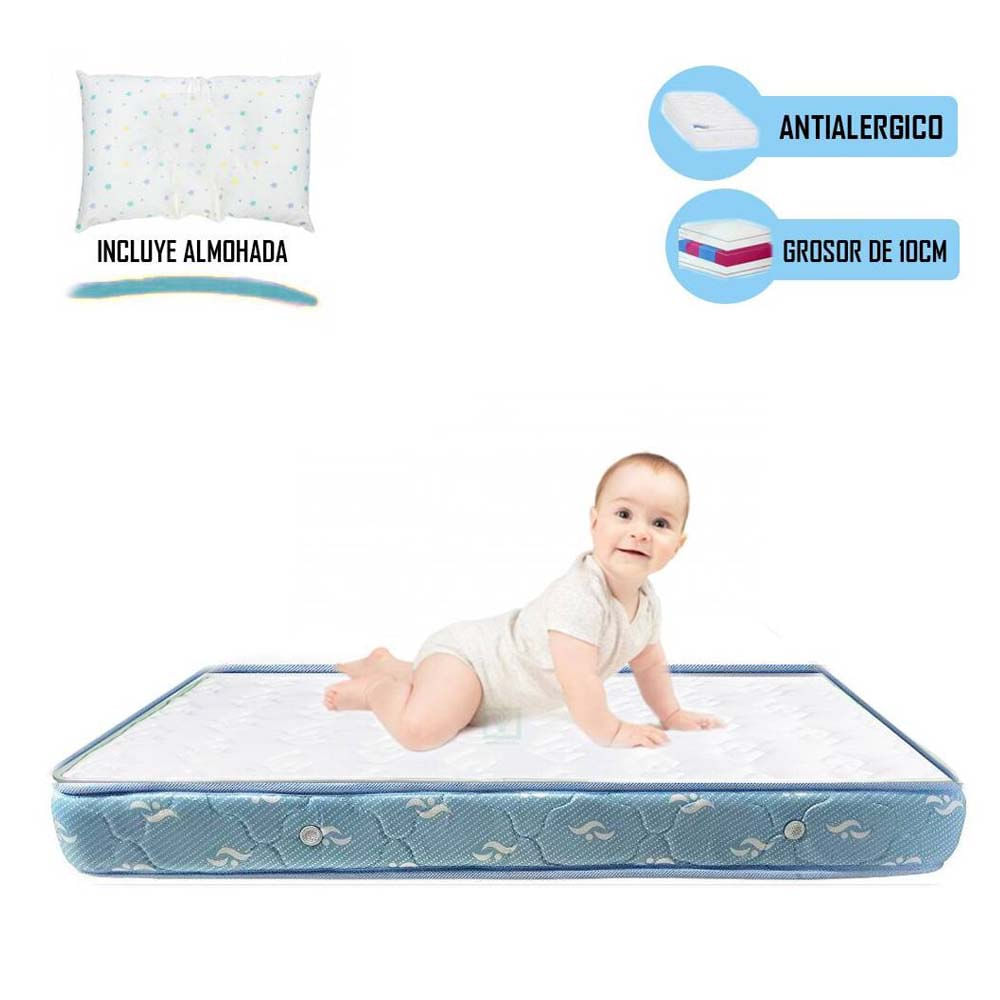 Colchón de Bebe Lifestyle para Cunas Pack and Play de 4"" celeste