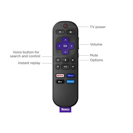 Control remoto de voz Roku con controles de TV - Promart