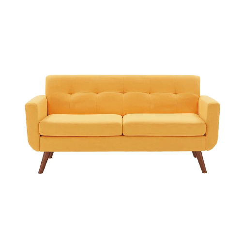 Sofá Safiro 3 Cuerpos Alto Hogar Amarillo