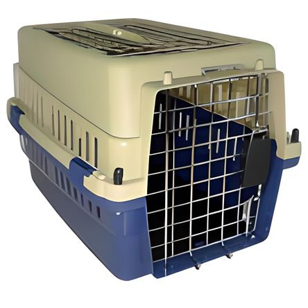 Kennel Canil Transportador de Mascotas Pequeñas - Rejilla Techo L50B - Azul BELEN