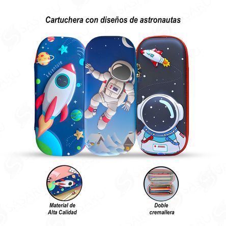 Cartuchera Diseño de Astronauta con Doble Cierre Infantil