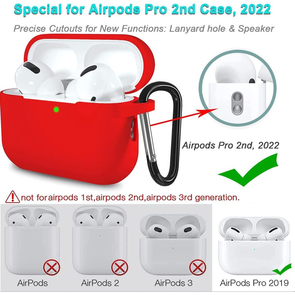 Case Protector De Silicona Compatible Con Audífonos Apple Airpods Pro 2