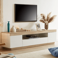 Mesa de Tv Catriona Ventitas Perú Blanco y duna