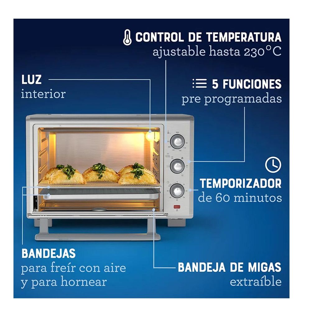 Horno con freidora de aire roja 20 litros Holstein - Promart