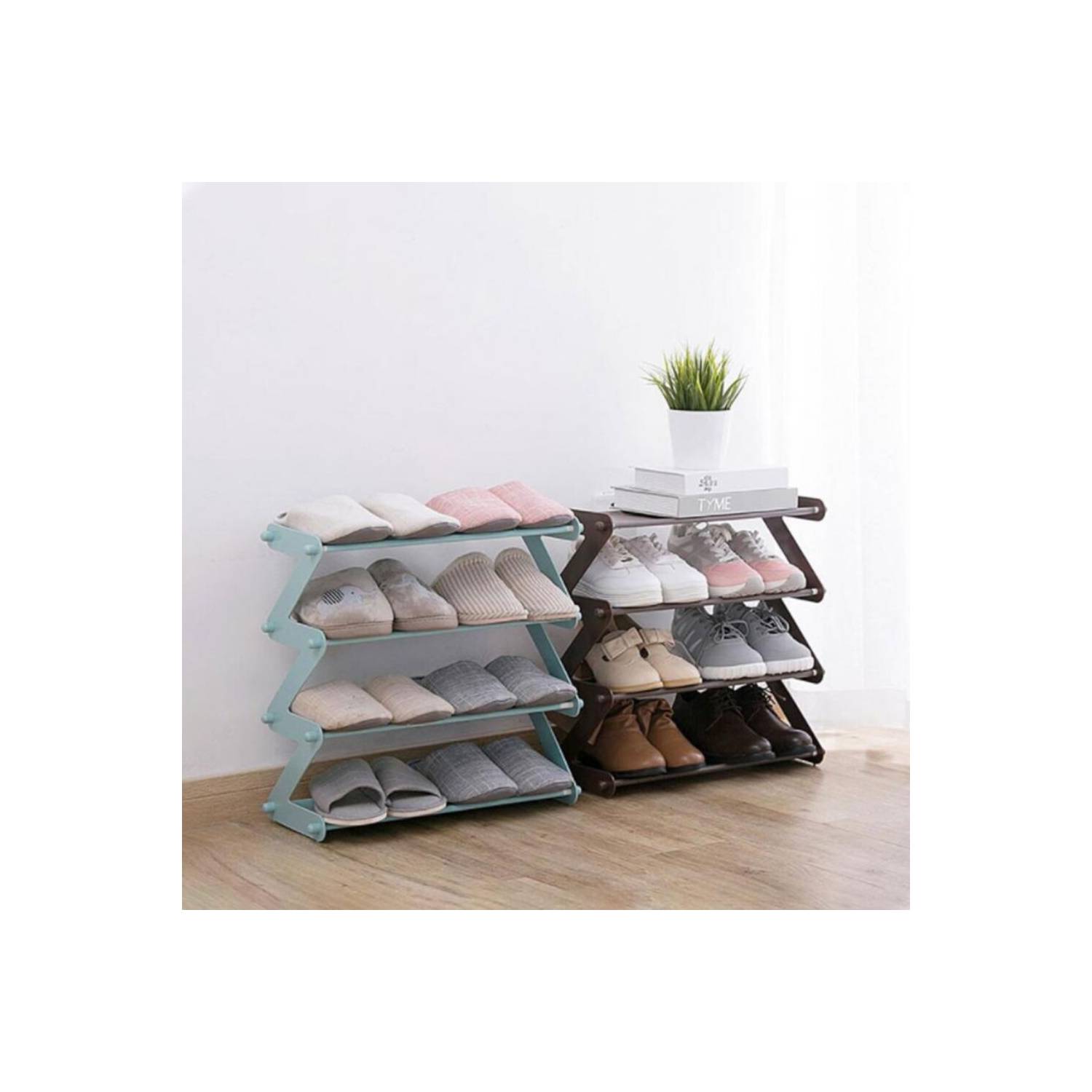 Organizador de Calzados Multiuso Zapatero de 4 Niveles Rosado