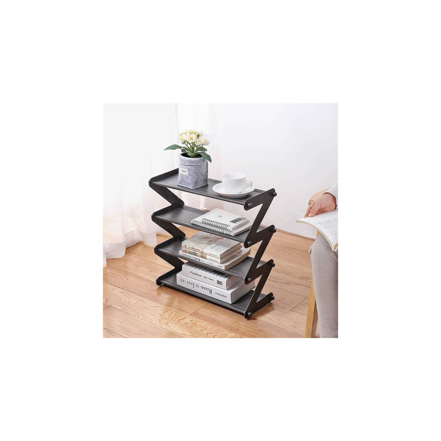 Organizador de Calzados Multiuso Zapatero de 4 Niveles Negro