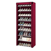 Organizador de Zapatos Armable Zapatera de 9 niveles Con Funda Color Femenino