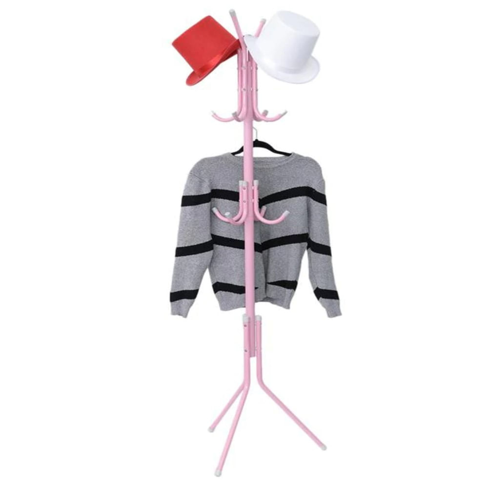 Perchero de Metal Organizador Colgador Estante 1.75 MT Rosa