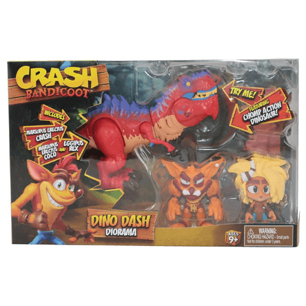 Diorama Crash Bandicoot - Set Dino Dash Crash y Coco Diorama Crash Bandicoot - Set Dino Dash Crash y Coco