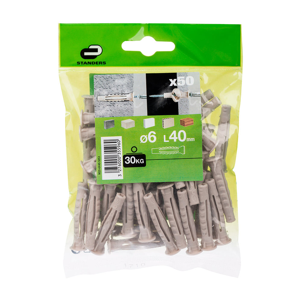 Tarugo 6x40mm x 50 unidades Standers