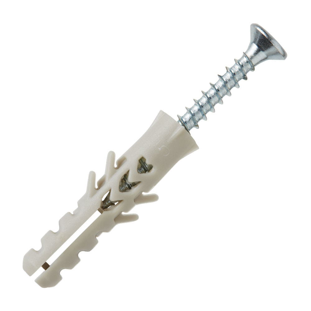 Tornillo + Tarugo 5x25mm x 25 unidades Standers