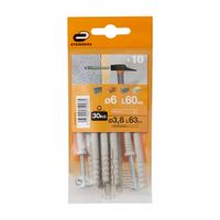 Tornillo + Tarugo 6x60mm x 10 unidades Standers