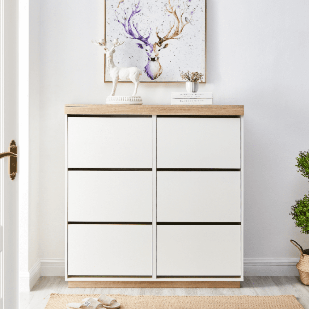 Zapatera Catriona 6 Compartimientos Ventitas Perú Blanco y Duna