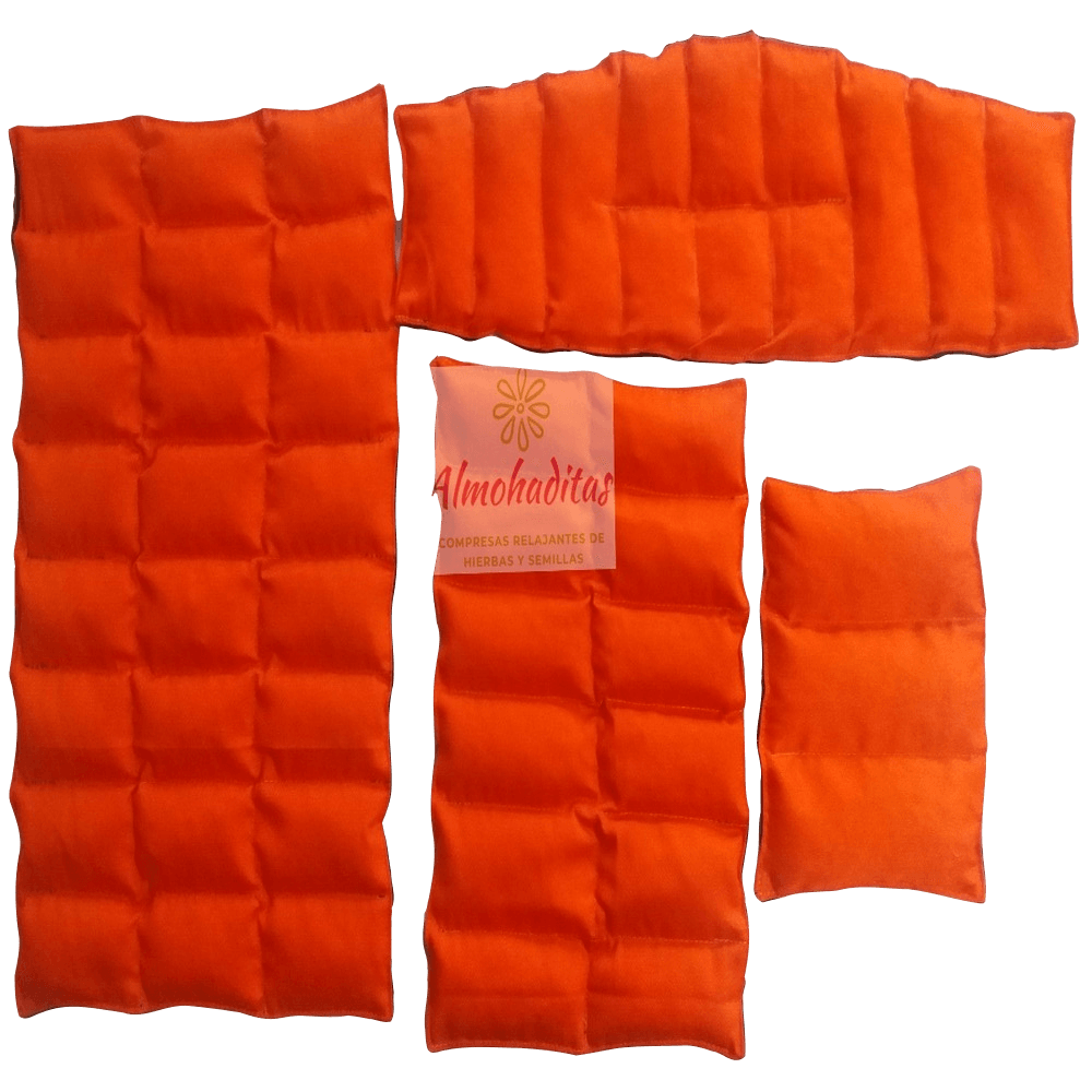 Pack 4 Compresas Terapéuticas de Semillas Color Naranja