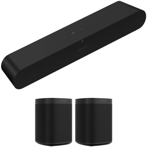 Sonos Ray Soundbar y kit de par de altavoces inalámbricos One SL (negro)