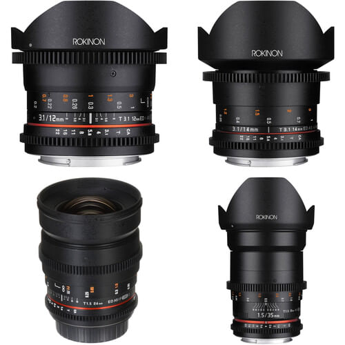 Kit de lente gran angular Rokinon Cine DS con ojo de pez (Canon EF)