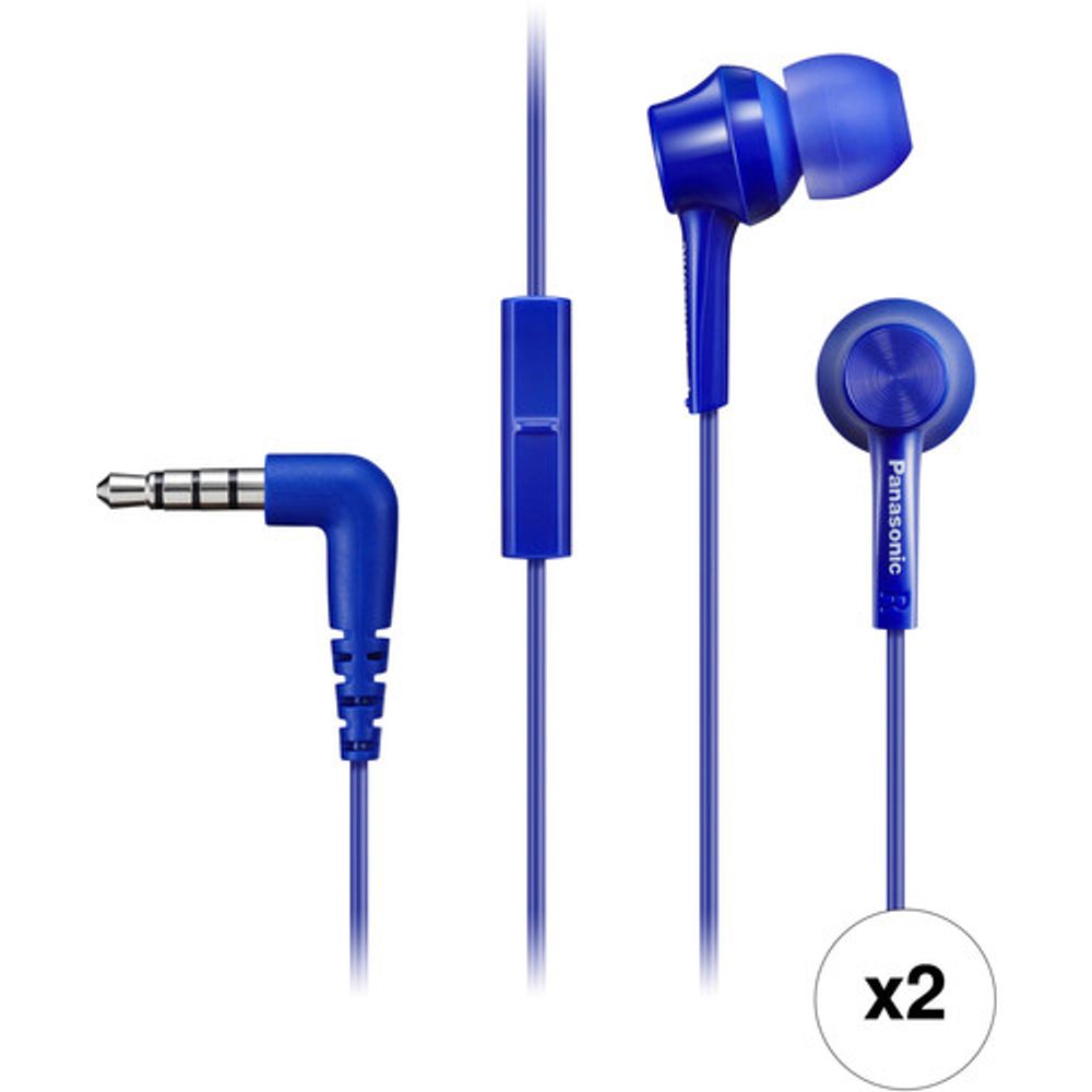 Kit de auriculares Panasonic RP-TCM115 In-Ear (2 pares, azul) - Promart