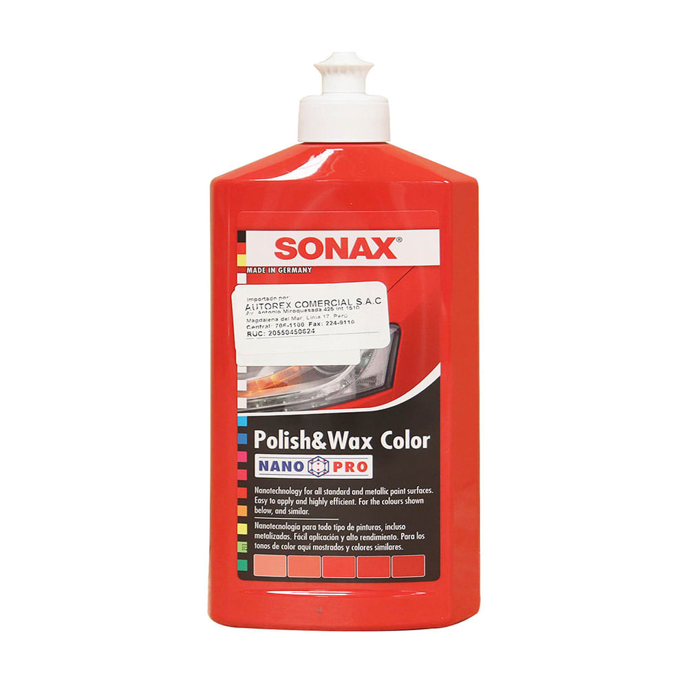 Cera Polish & Wax Rojo 500ml Sonax