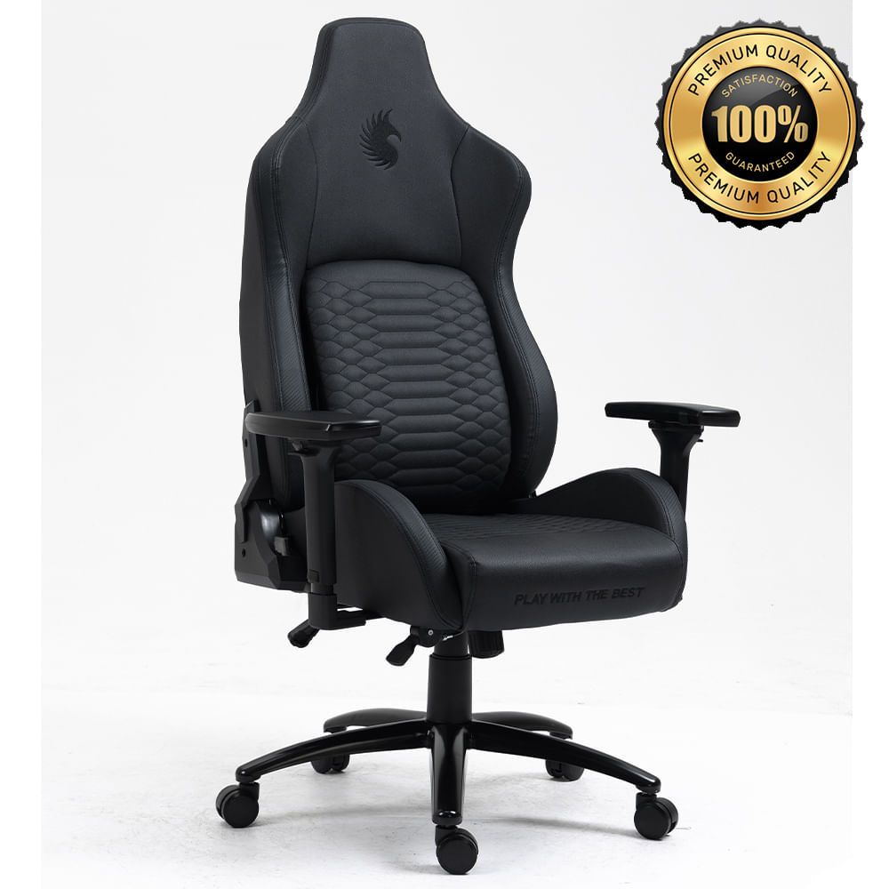 Silla Gamer Dreizt Titan Series Negro Premium Almohadilla Inteligente Reclinable Gas Lift Clase 4