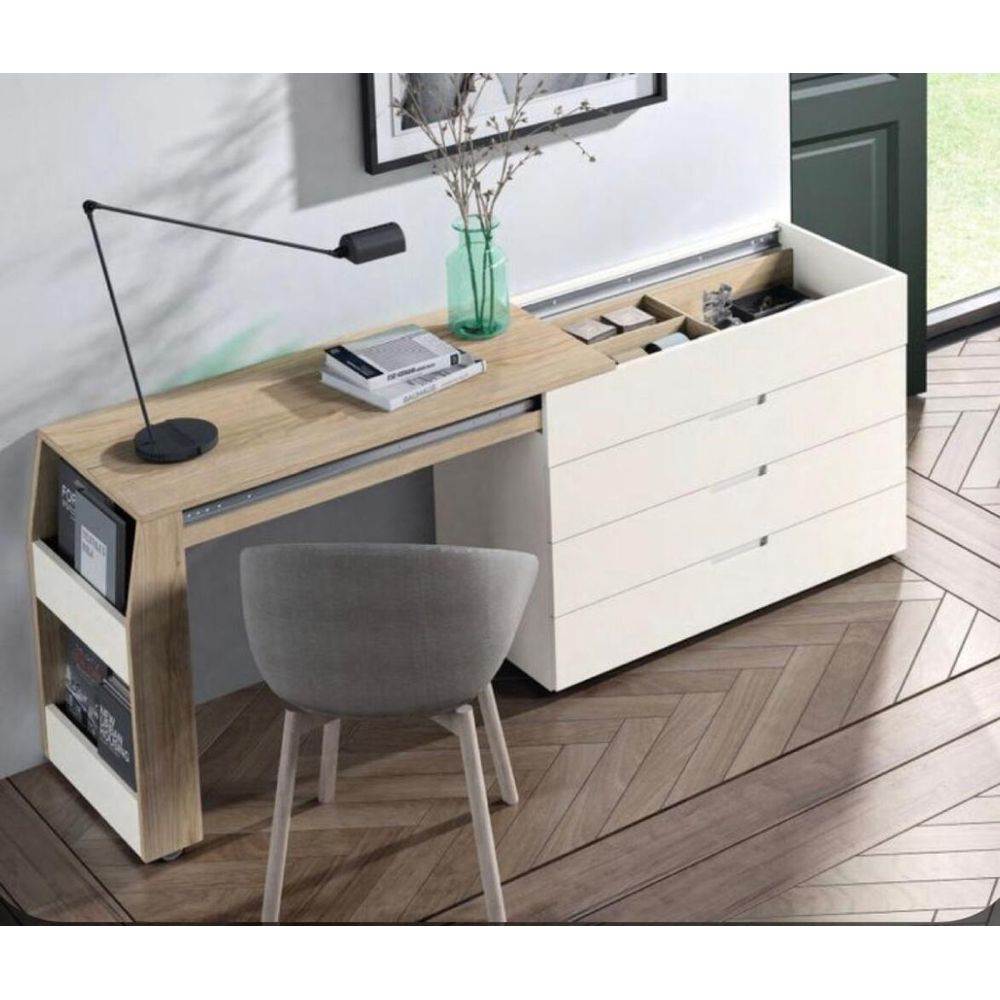 Mesa de escritorio extensible color blanco