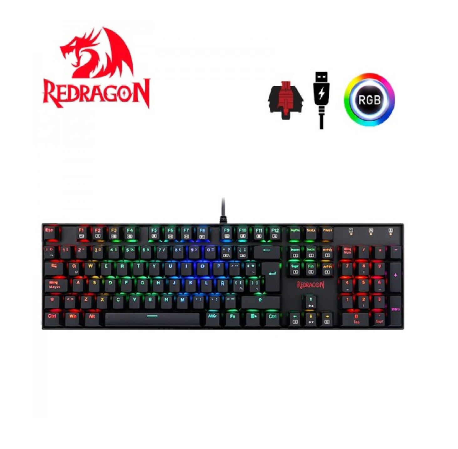 Teclado Gamer Redragon Mitra Black Switch Red | Compara precios con ...
