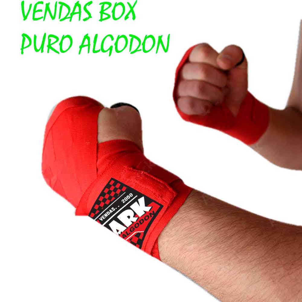 Vendas de Boxeo Dhark 100 % Algodón de Ancho 7cm x 4.5 mt de Largo Color  Rojo
