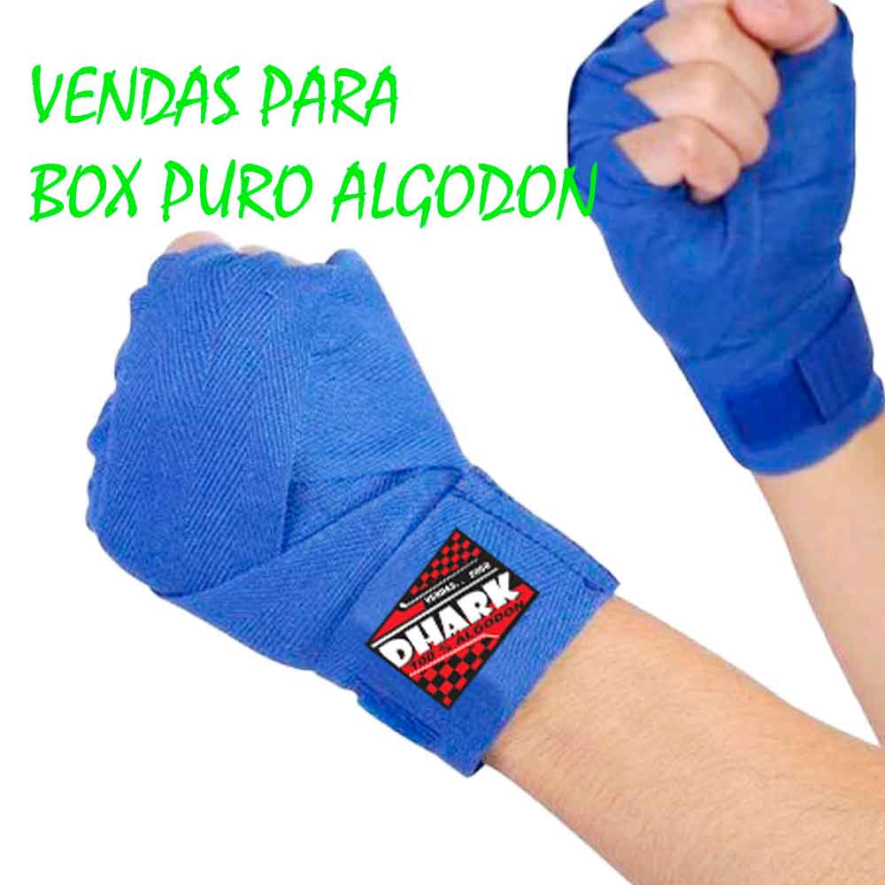 Vendas de Boxeo Dhark 100 % Algodón de Ancho 7cm x 4.5 mt de Largo Color  Azulino