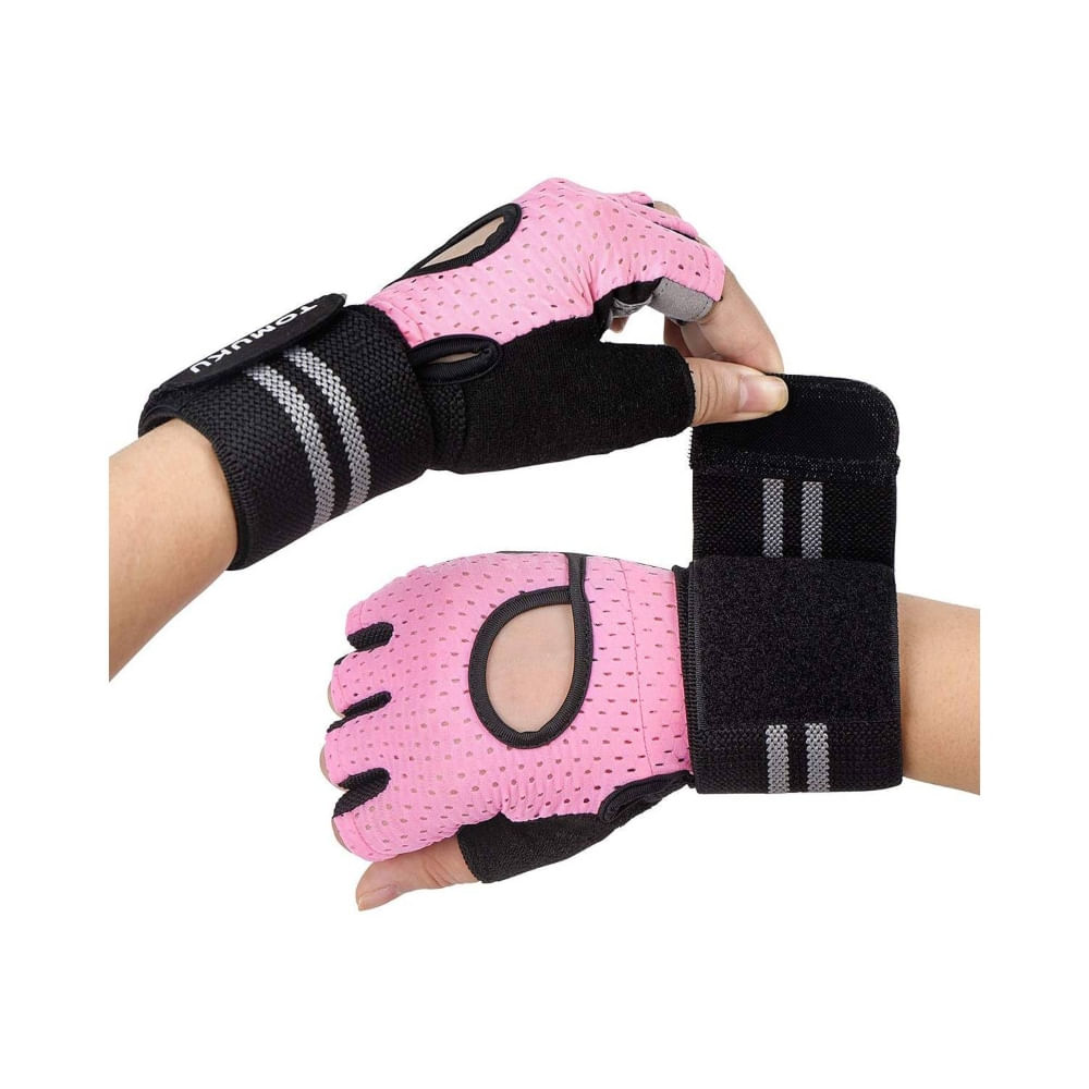 Guantes para Pesas Gym Mesh Talla S Color Rosado