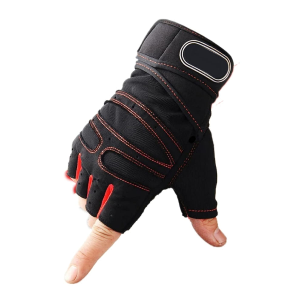 Guantes Deportivos Pesas Talla M Color Rojo