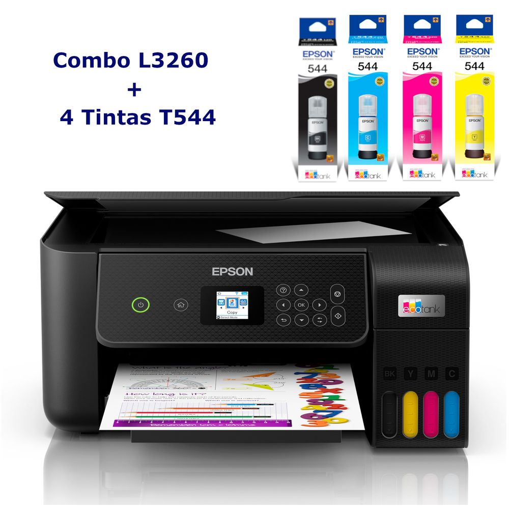 Impresora Epson L3260 + 4 Tintas T544 adicionales - Promart