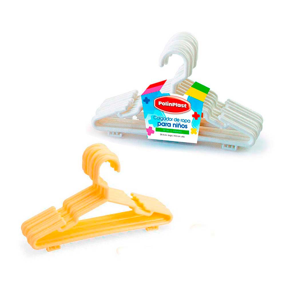Colgadores de ropa para niños 12 unidades Polinplast