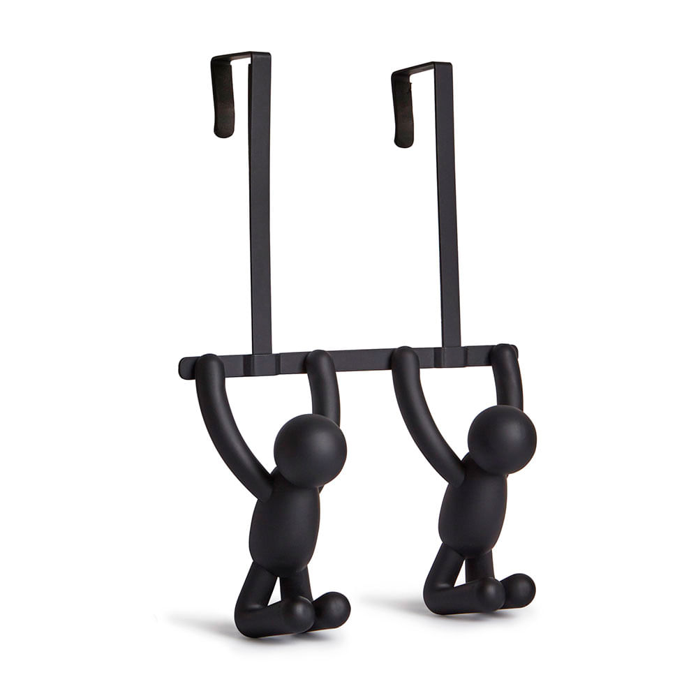 Perchero de puerta ABS Buddy 2 Ganchos Negro Umbra