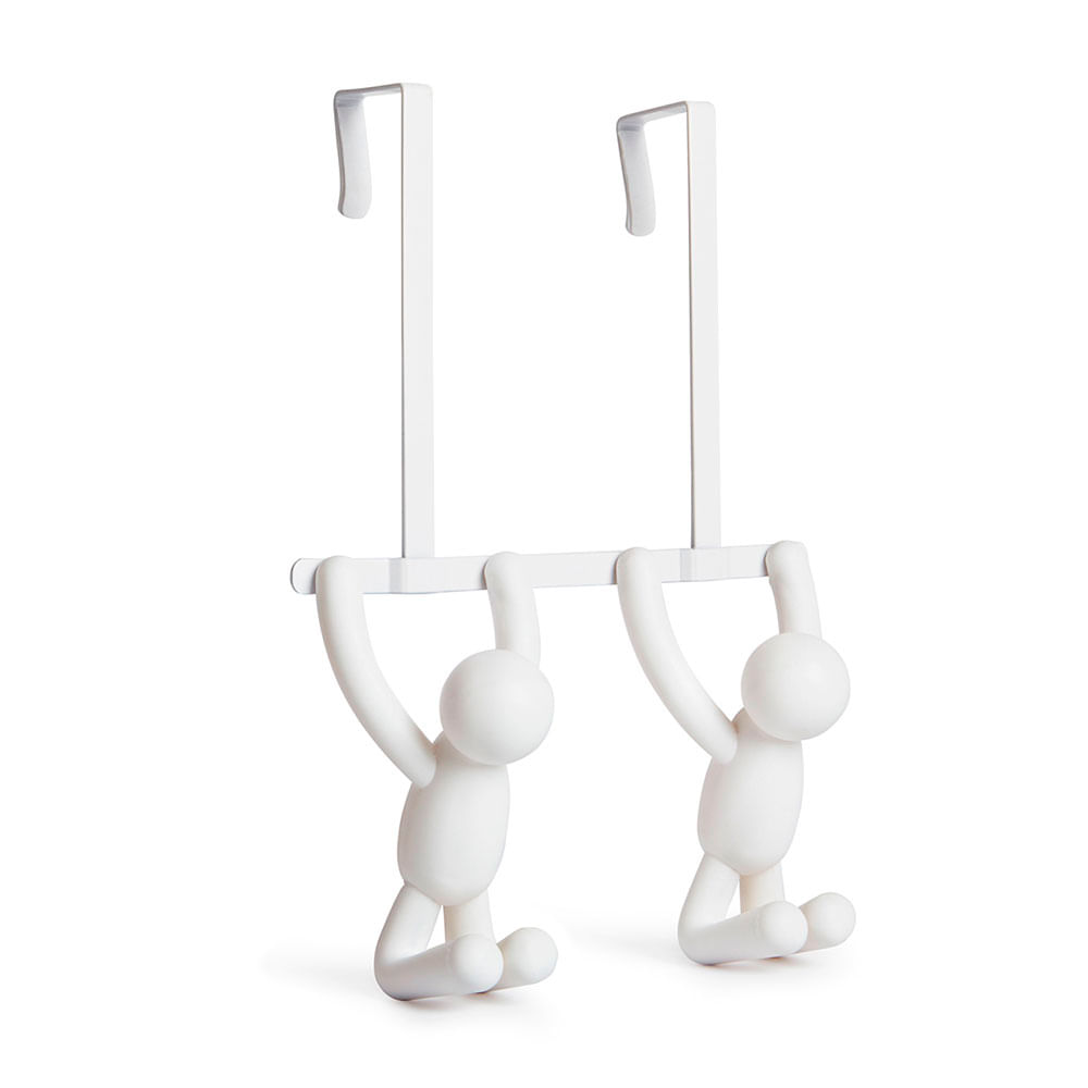 Perchero de puerta ABS Buddy 2 Ganchos Blanco Umbra