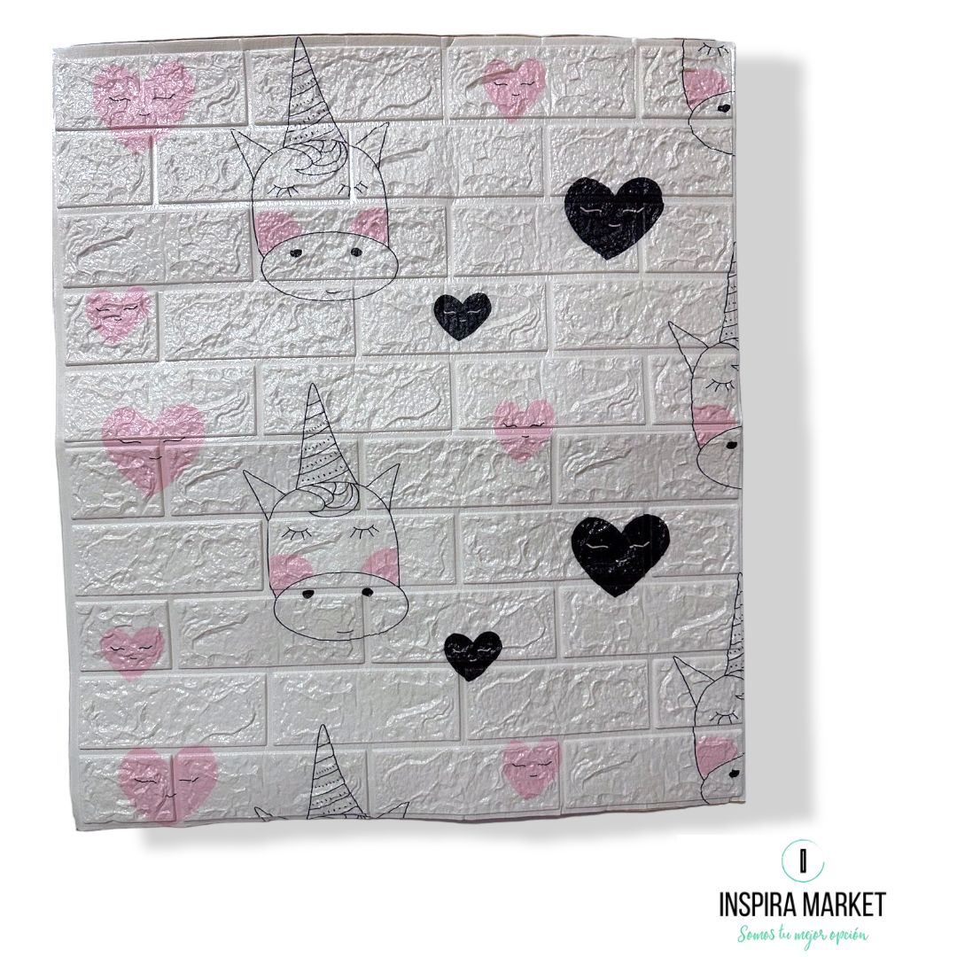 Papel Tapiz Mural Decorativo 3D Diseño Unicornio x 1und
