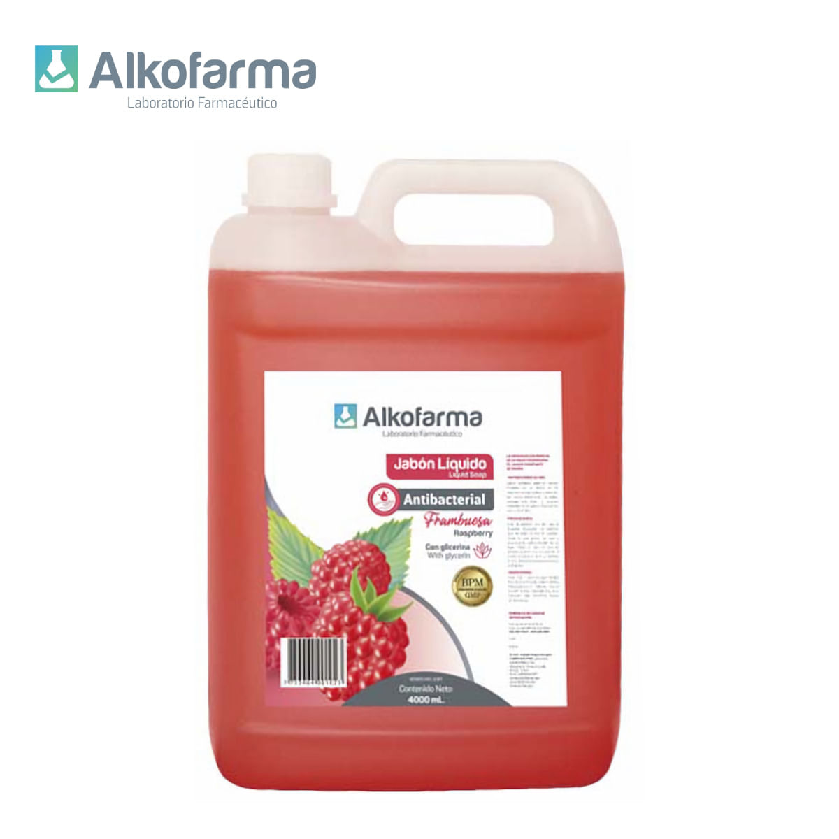 Jabón Líquido Antibacterial Alkofarma Galón 4 litros Frambuesa