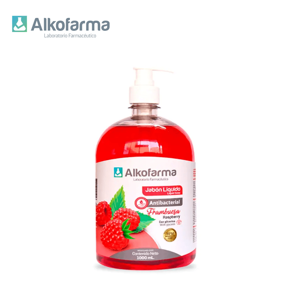 Jabón Líquido Antibacterial Alkofarma Litro Frambuesa Promart 4793