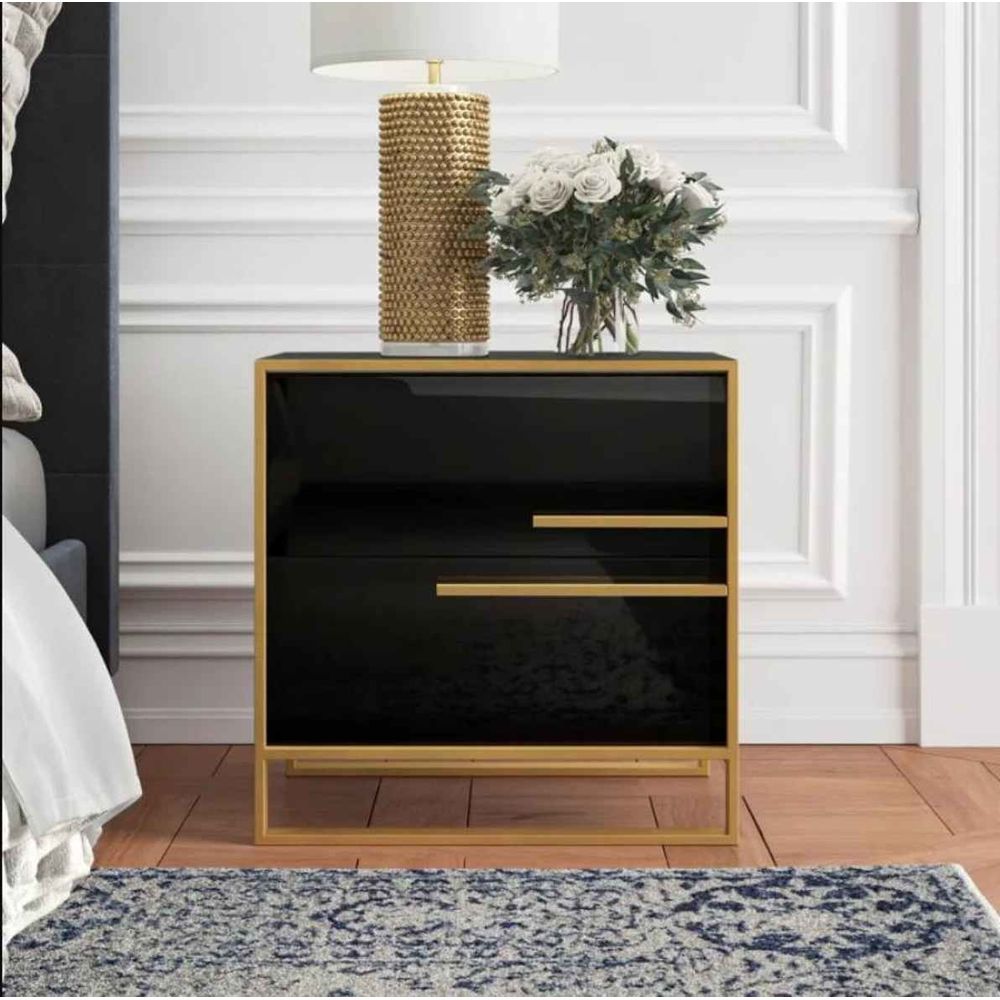 Velador Deluxe Colby Ventitas Perú Negro y Dorado Velador Deluxe Colby Ventitas Perú Negro y Dorado