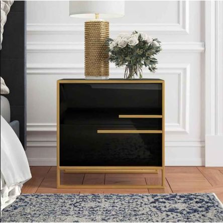 Velador Deluxe Colby Ventitas Perú Negro y Dorado Velador Deluxe Colby Ventitas Perú Negro y Dorado