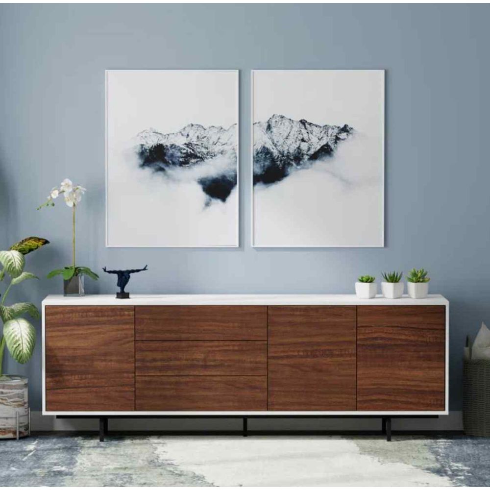 Mesa de Tv Moderna Xania Ventitas Perú Blanco y Bellota Mesa de Tv Moderna Xania Ventitas Perú Blanco y Bellota